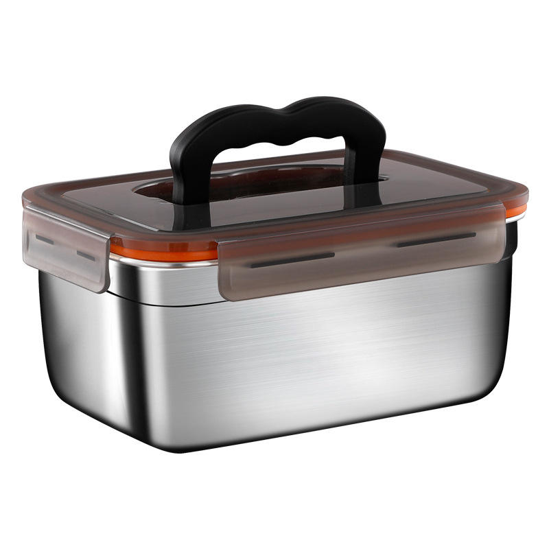 Stainless Steel Food Container Set with Transparent Lid, Versatile Storage for Fruits/Vegetables/Meats