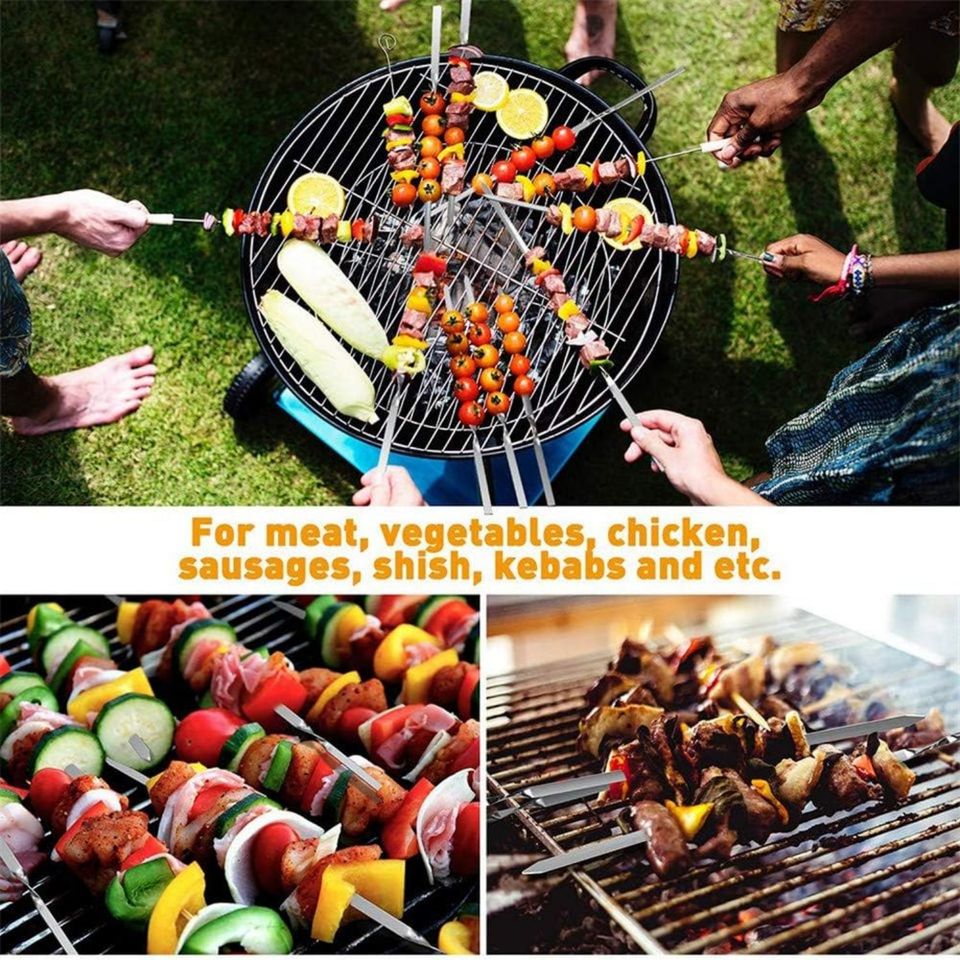 8-Piece Stainless Steel Grilling Skewers Set