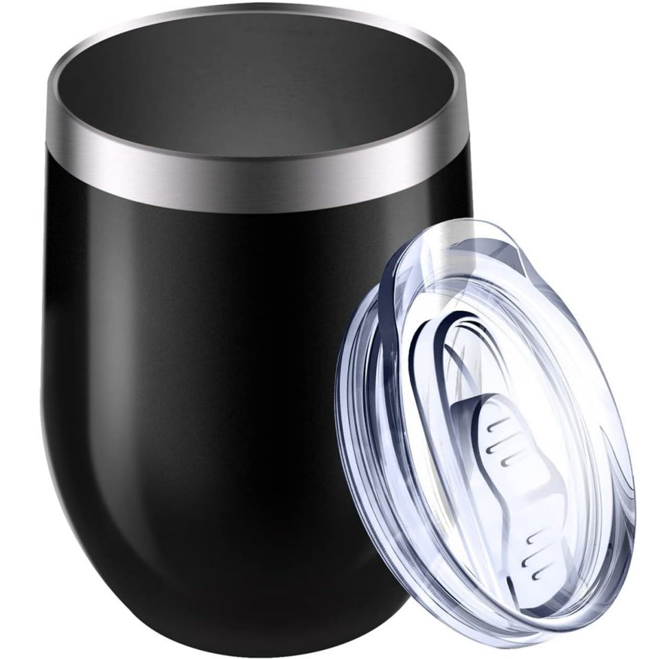 360ml/12oz Double-Wall Vacuum Thermal Eco-Friendly BPA-Free Egg Cup Lid 304 Stainless Steel Travel Wine Tumbler Hot Water