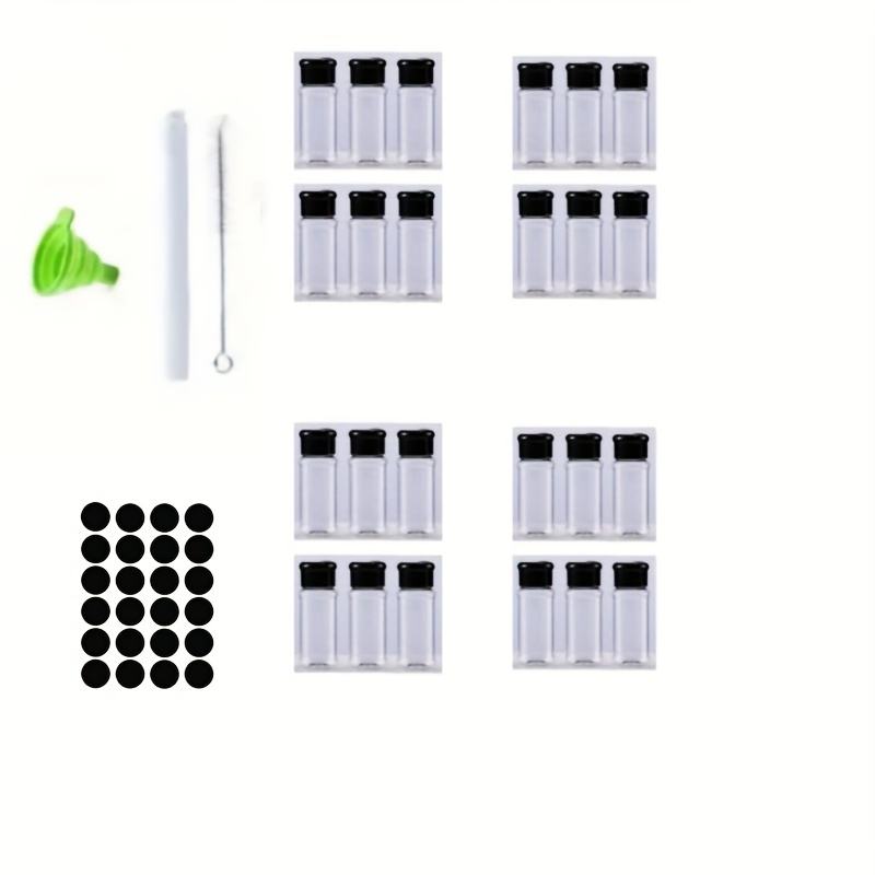 Plastic Spice Glass Spice Bottle with Truffle Sticker Brush Pepper Shaker for Outdoor Kitchen Camping Picnic BBQ