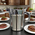 Insulated Stainless Steel Sauce Container with Spout, Foldable Lid, Dishwasher Safe, Easy to Clean, American Style