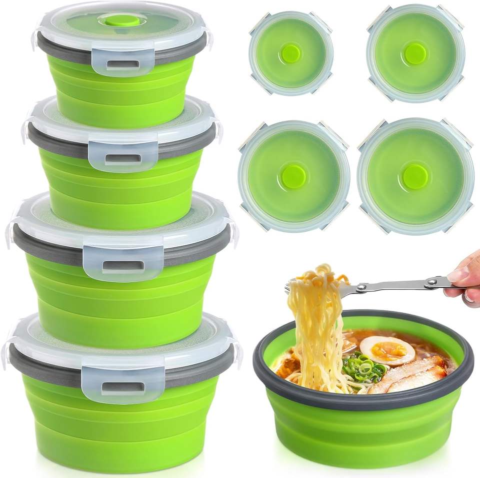 100% Food-Grade Silicone Foldable Bread Box - Round Shape