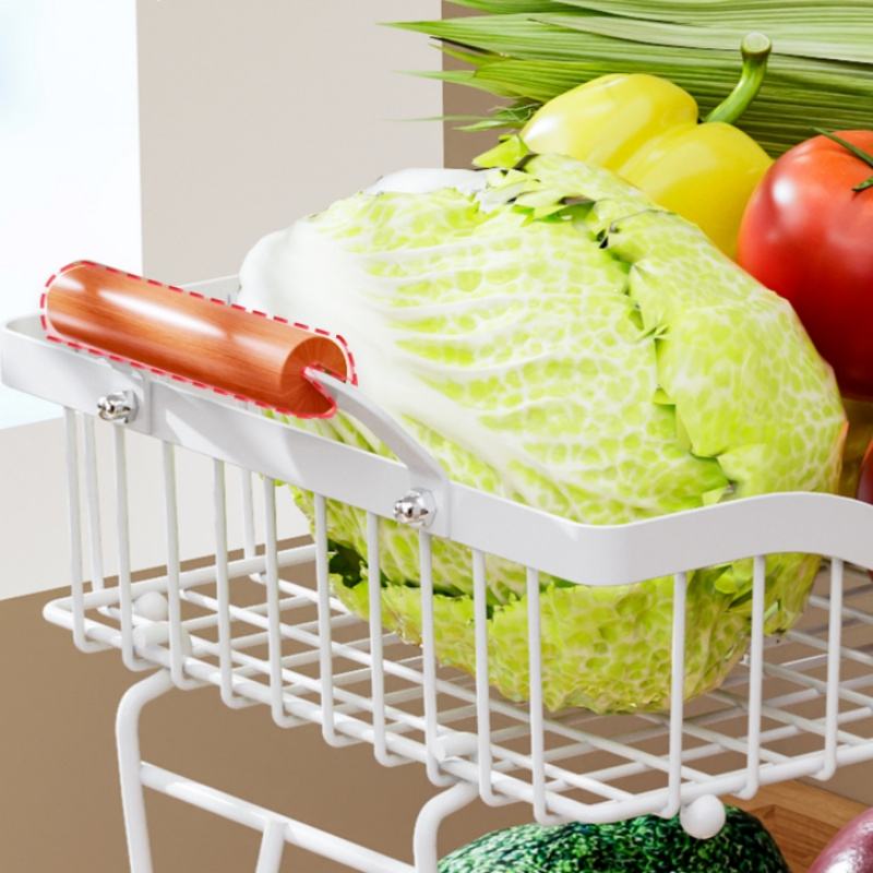 2-Tier Kitchen Metal Shelf Portable Metal Shelf Removable Multi-Layer Fruit Holder Kitchen Fruit Basket