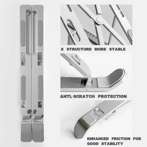 Adjustable Aluminum Laptop Stand for Macbook HP Lenovo Dell