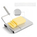 Stainless Steel Cheese Slicer with 5 Replacement Wires, Grid Pattern/Blank Option, for Block Cheese