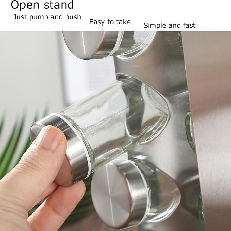 Revolving Spice Rack Organizer with Labeled Spices