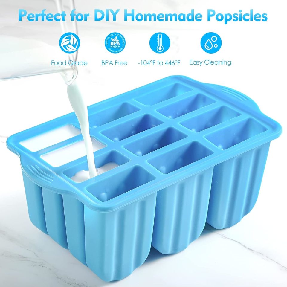 Food-Grade Silicone Ice Cream Mold - Reusable & Easy-to-Clean Freezer-Safe Household DIY Tool with Eco-Friendly Design