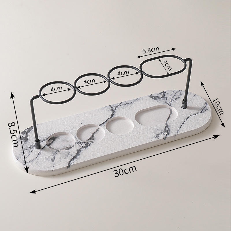 Metal Toothbrush Holder with Diatomaceous Earth Base