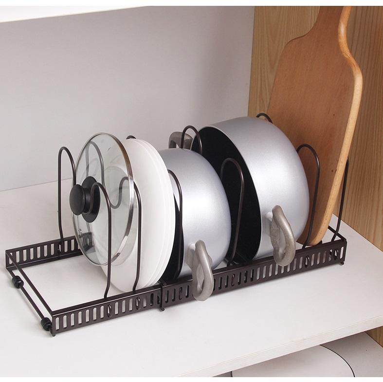 Adjustable Expandable Kitchen Storage Metal Pan and Pot Lid Cover Organizer Holder Rack