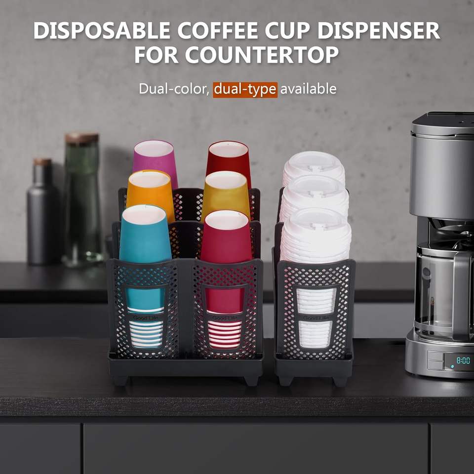 Disposable Coffee Cup Holder with 6 Compartments Organizer for Storing Work Surfaces and Breaks