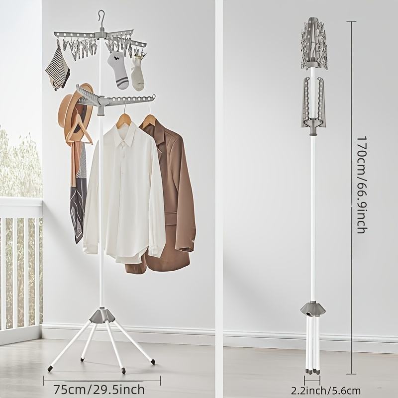 Folding Stainless Steel Drying Rack with 3/6 Rotatable Hanger Arms