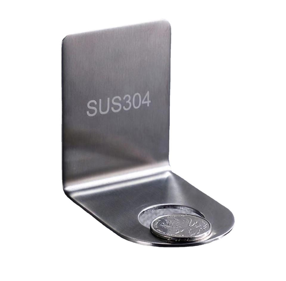 Stainless Steel Non-Drilling Wall Mount Shampoo Bottle Dispenser Holder Adhesive Bottle Holder for Soap Dispenser