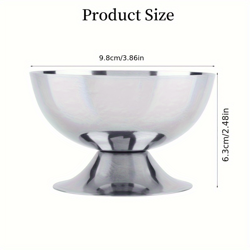 Multifunctional Stainless Steel Serving Bowls 7oz/200ml Modern Design Portable for Keeping Ice Cream and Desserts Fresh