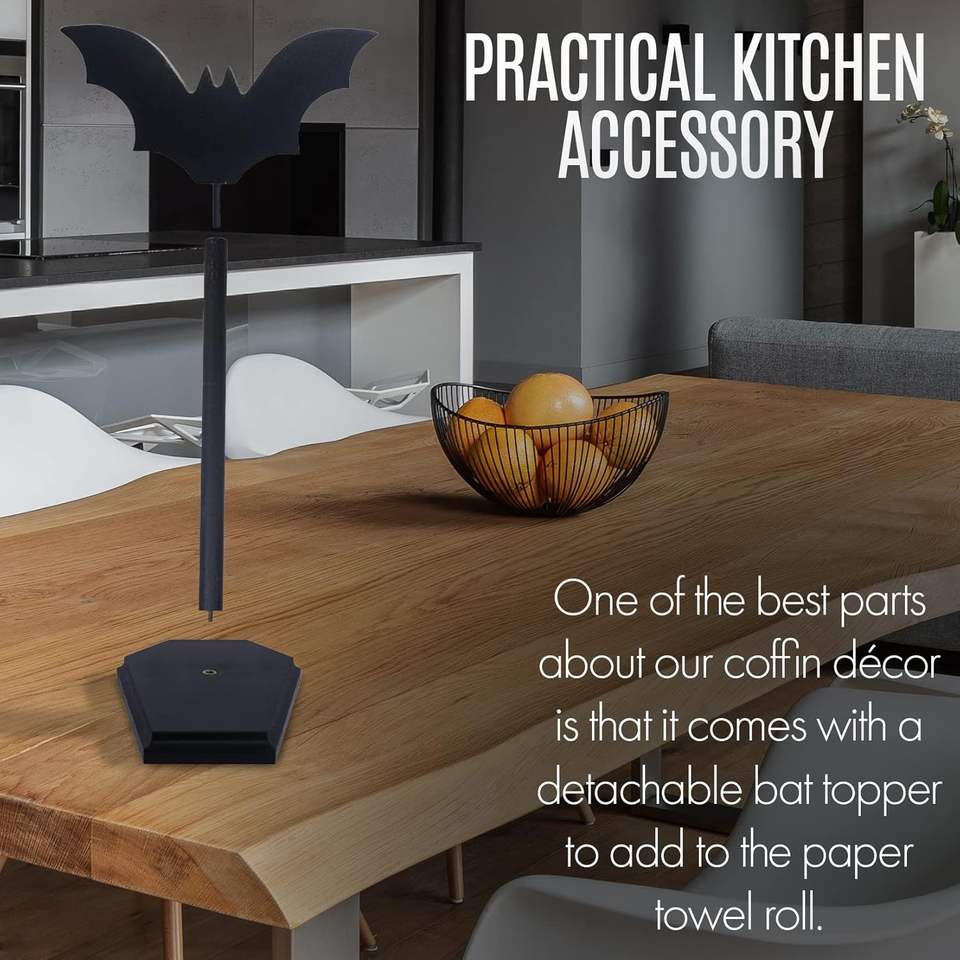 Gothic Coffin-Shaped Napkin Holder Wooden Desktop Decorative Toilet Paper Holder for Halloween