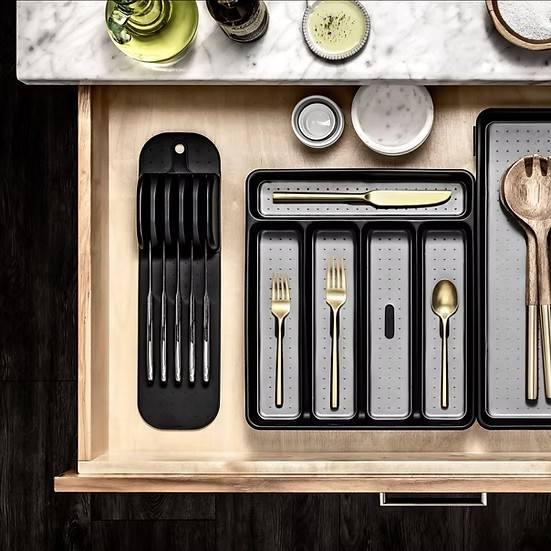 Non-Slip Drawer Knife Holder for Kitchen Utensils