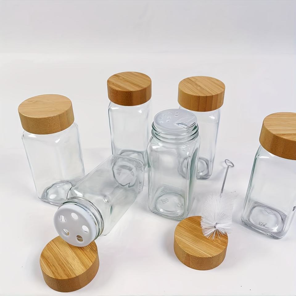 Bestselling 4oz Glass Spice Jars with Bamboo Lid Spice Container Set Spice Storage Box for the Kitchen