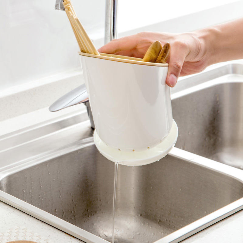 Multifunctional Kitchen Utensil Organizer Plastic Chopsticks Holder with Drainage Function