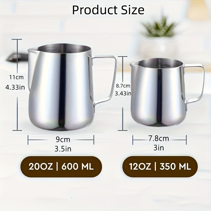 Modern Eco-Friendly Stainless Steel Milk Frother & Pitcher for Latte Art Coffee/Cappuccino Baristas & Cafes