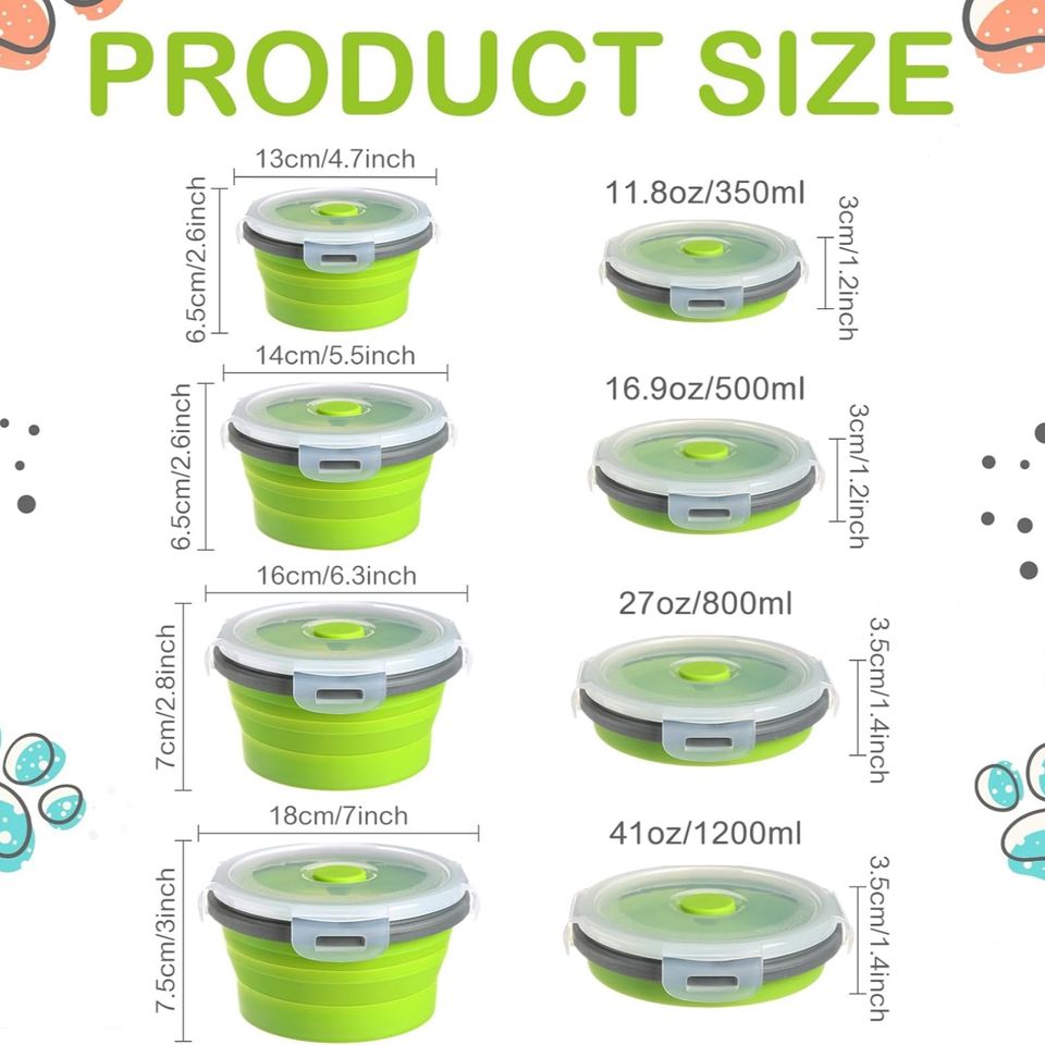 100% Food-Grade Silicone Foldable Bread Box - Round Shape