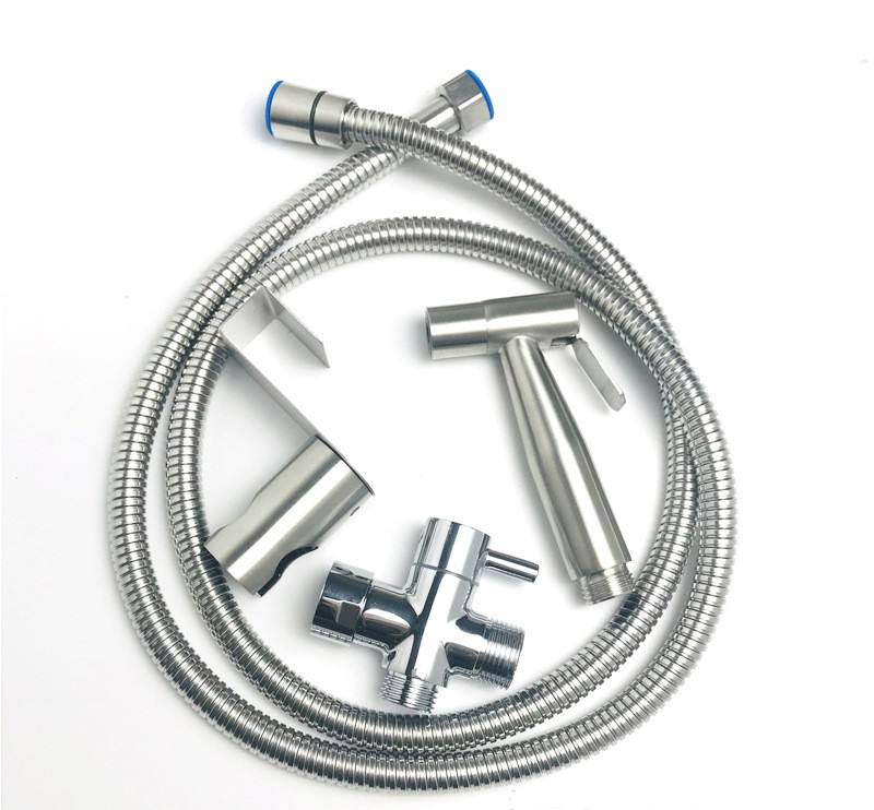 Portable Stainless Steel Handheld Toilet Bidet Spray Kit with 7/8 Water Distributor