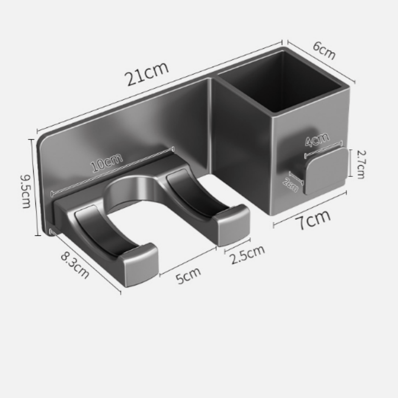 Modern Wall-Mounted Bathroom Storage Shelf for Hair Dryer and Cosmetics