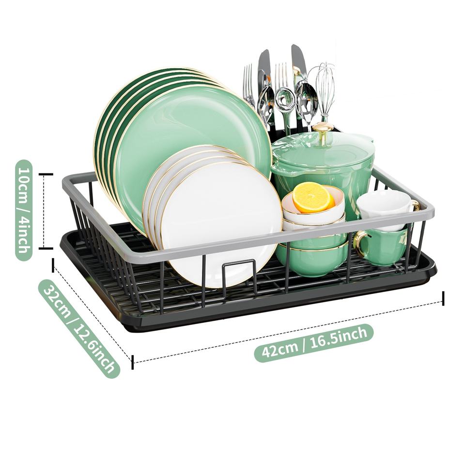 Modern 1-Tier Single Sink Rack Kitchen Bowl Draining Area