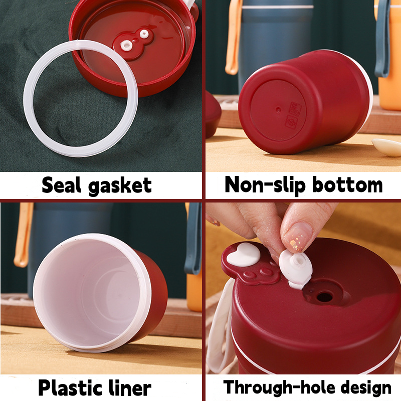 Portable PP Material Scald-Proof Coffee Mug with Lid for Home, Outdoor, Camping, Breakfast, Wheat Soup Cup, Hand Washable