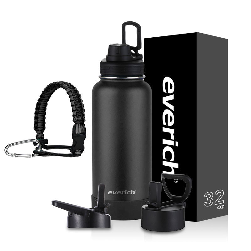 Double-Walled Stainless Steel Sport Water Bottle with Sport Lid