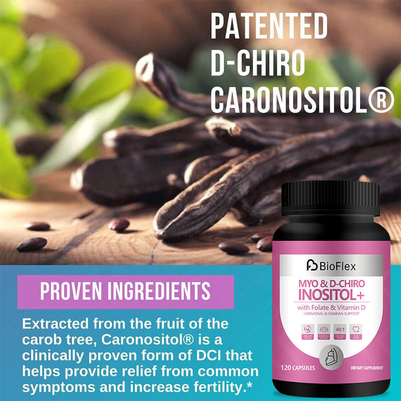 OEM Private Label Myo & D-Chiro Inositol Powder Capsules with Vitamin D3 & Folate