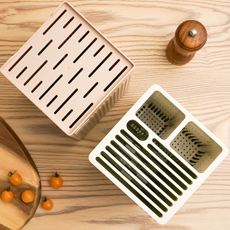 Modern Kitchen Knife Holder ABS Multifunctional Countertop Storage Rack for Emptying Modern Design