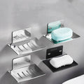 Modern White Stainless Steel Wall Shower Sponge Drain Rack Sink Shelf Bathroom Soap Dish Holder