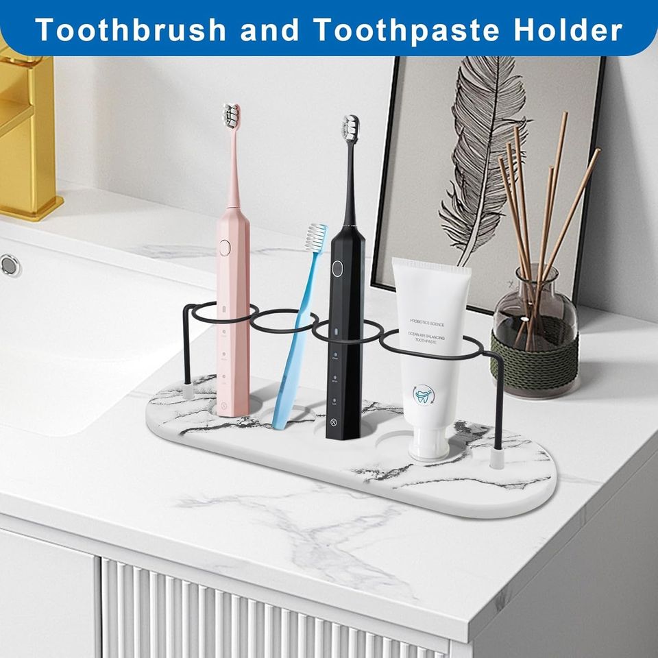 Premium Quality Instant Dry Diatomite Toothbrush Holder Stand Bathroom Organizer