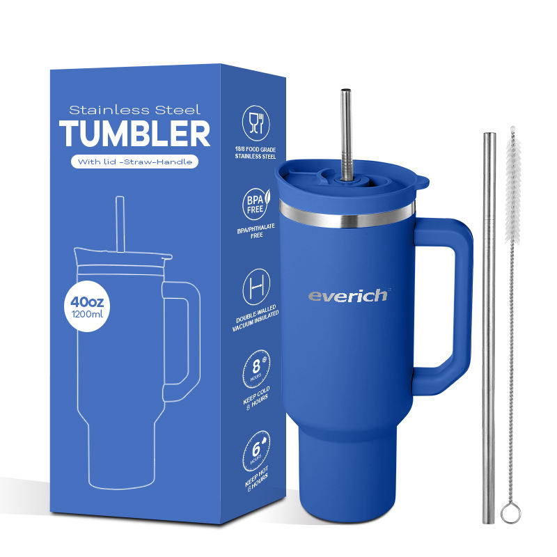 Everich Wholesale 40oz Double-Wall Stainless Steel Mug with 2-in-1 Lid BPA Free