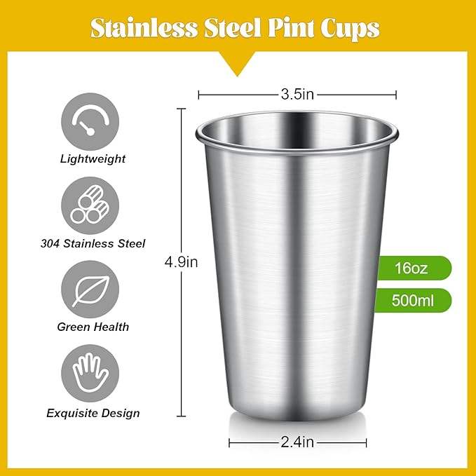 Stainless Steel Beer Mug - Durable Metal Cup for Bar-Grade Drinks