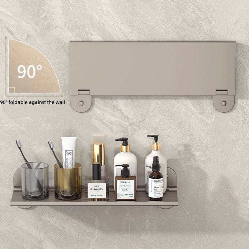 Modern Aluminum Non-Folding Bathroom Shelf Wall Shelf for Toilets Showers Space-Saving Bathroom Organizer