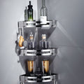 Stainless Steel Bathroom Shower Corner Shelf Caddy with 2 Hooks Wall Mounted Bath Rack