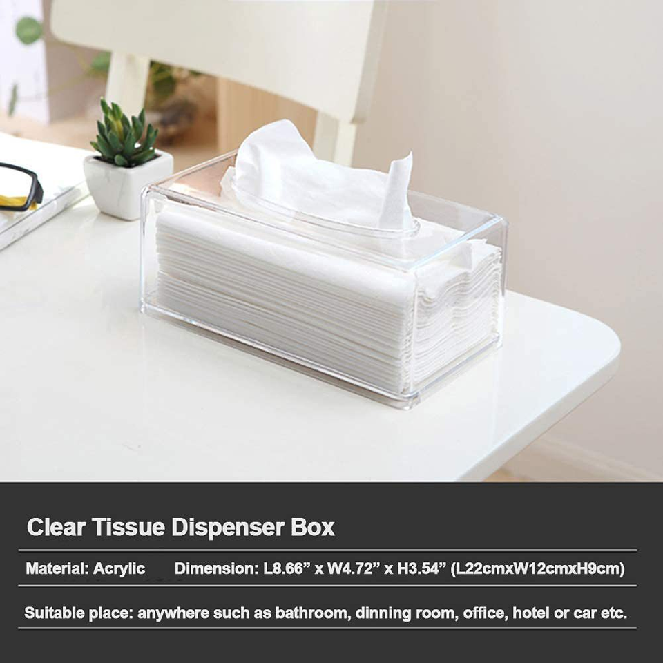 Modern Design Transparent Acrylic Tissue Box Creative Long Paper Drawer Holder for Home Restaurant Storage Wholesale Plastic