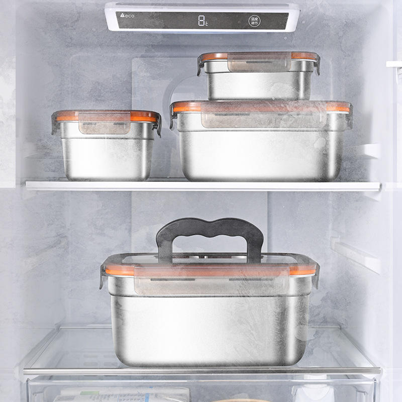 Stainless Steel Fresh-keeping Box with Transparent Lid