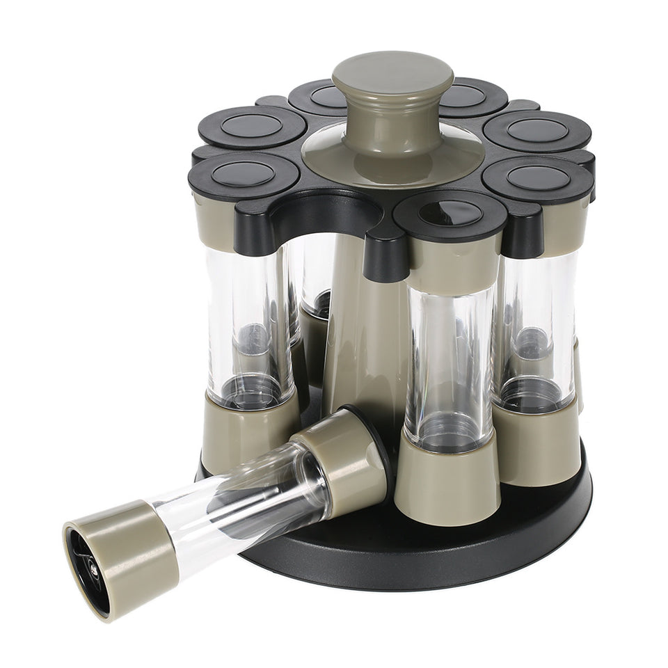 Rotating Kitchen Spice Jars 8-Bottle Plastic Spice Rack Set Wholesale Spice Container Racks