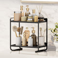 Double-Layer Metal Storage Shelf for Cosmetics and Kitchen