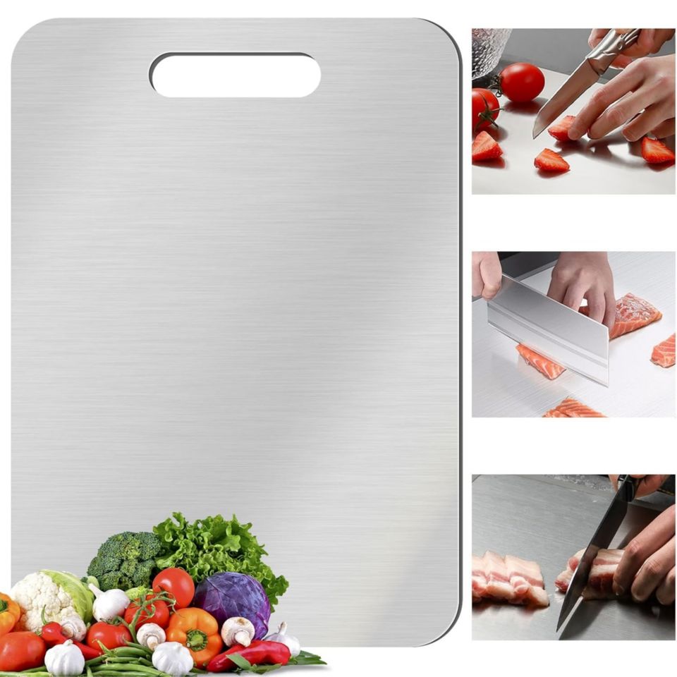 Durable Stainless Steel Cutting Board - Reversible & Available in Three Sizes Food-Safe Chopping Blocks