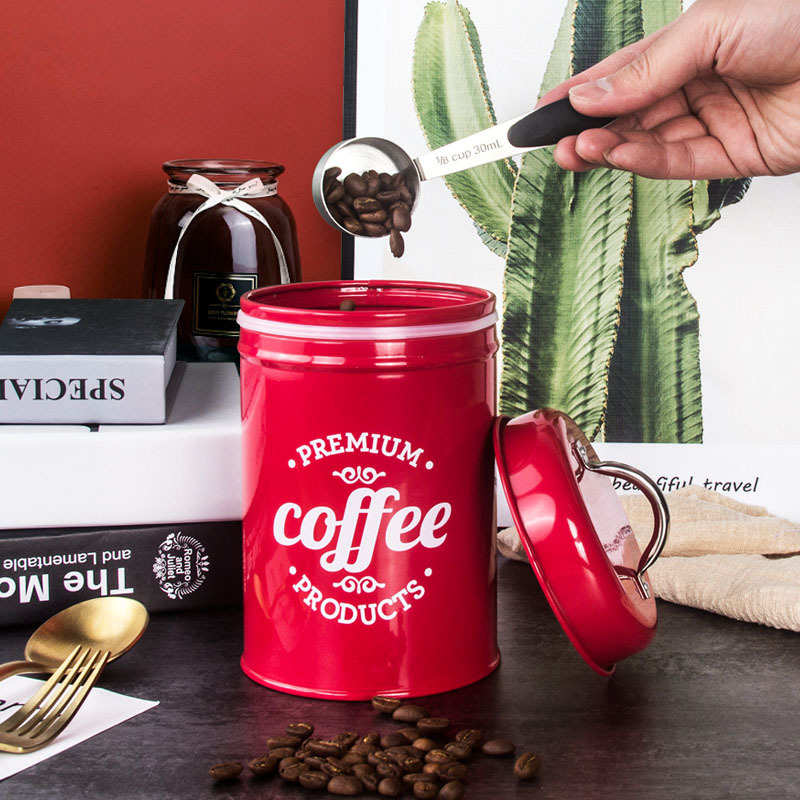 Nordic Style Airtight Metal Storage Container for Coffee Beans, Tea, Nuts, Snacks, and Candy