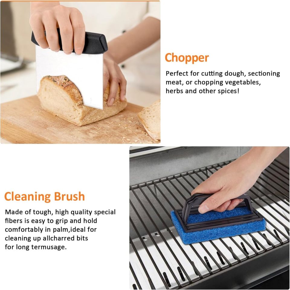 Stainless Steel BBQ Tool Set with Iron Plate Grill Spatula for Camping and Cooking