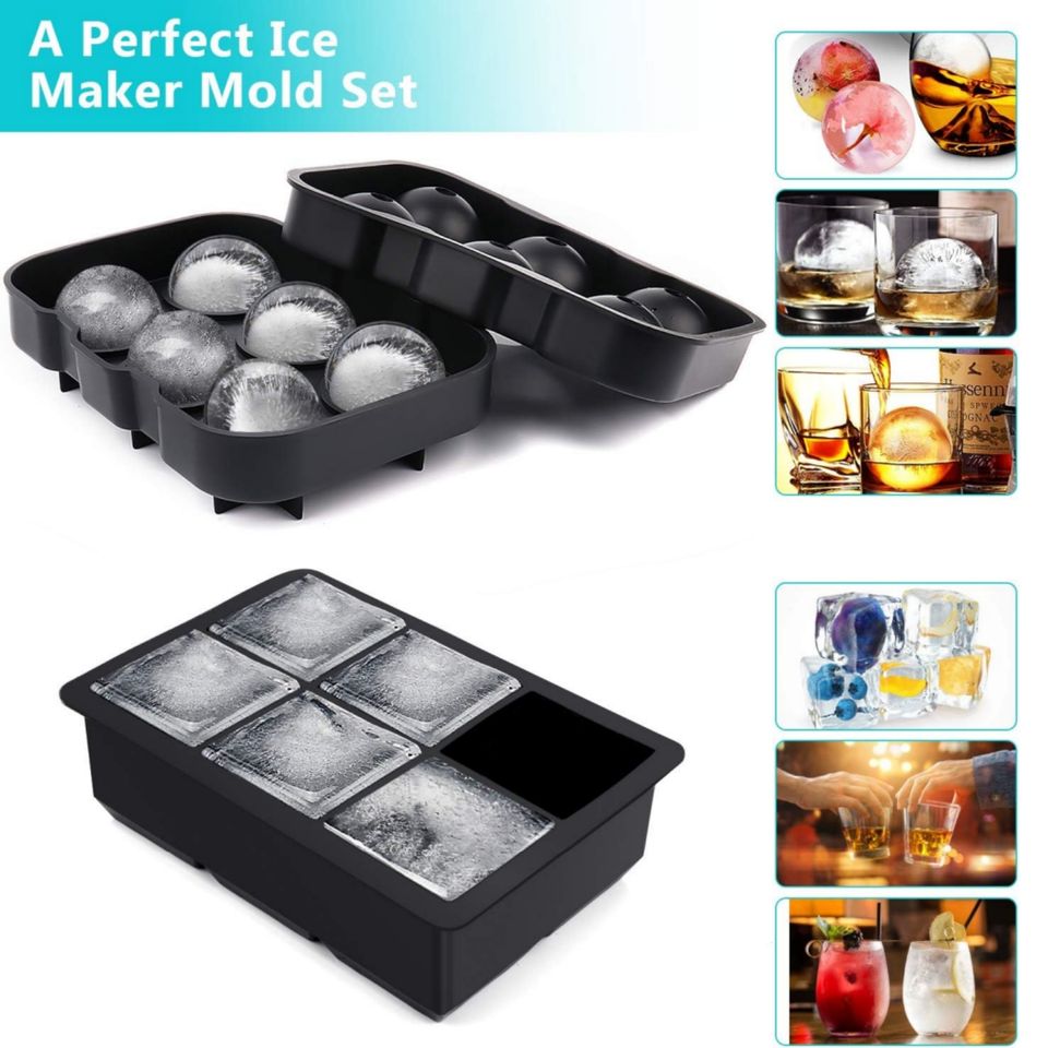 6-Cavity Round Shape Silicone Ice Cream Maker with Lid