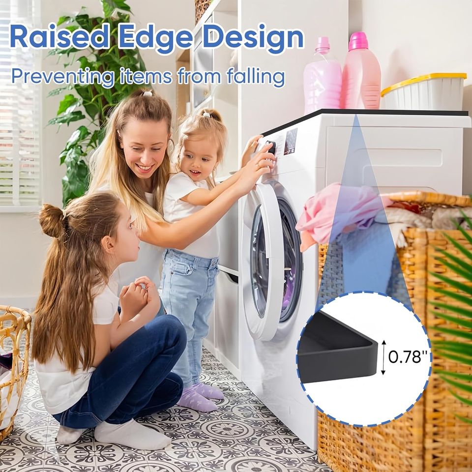 Silicone Laundry Work Surface for Washer and Dryer Organizing and Storage