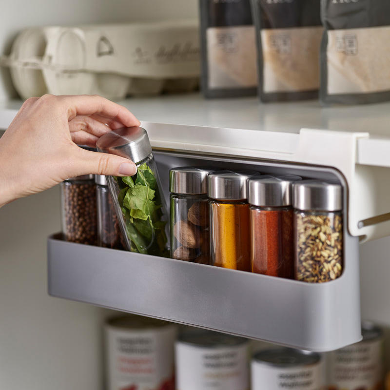 Rotating Wall-Mounted Plastic Spice Rack for Kitchen