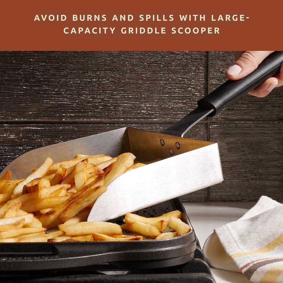 Stainless Steel BBQ Grill Spatula Food Mover for Hibachi Premium Outdoor Cooking Tool