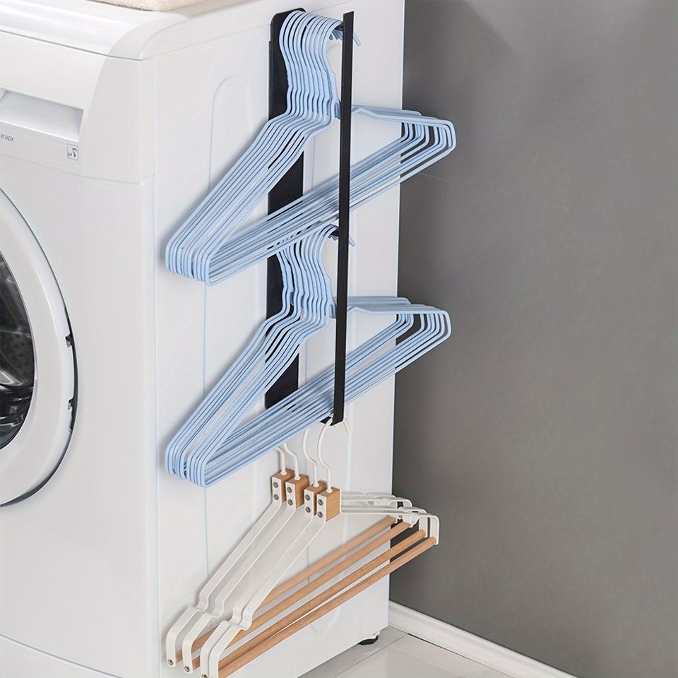 Magnetic Wall-Mounted Laundry Stand Organizer Washing Machine Side Pocket Towel Holder and Organizer for Small Items