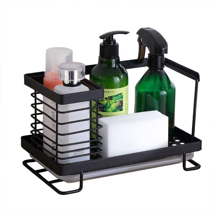 Kitchen Sink Caddy Sponge Holder Organizer 2-in-1 Sinkware Caddy with Drain Tray