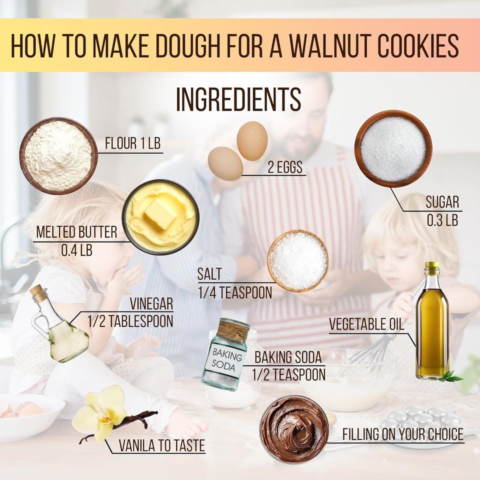 Aluminum Mold for Oreshki Walnut Cookies, Russian Cookie Maker Tool